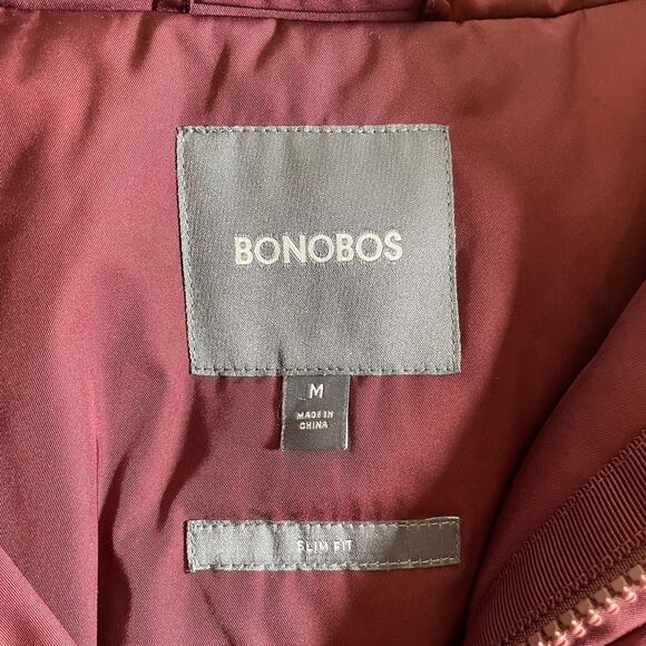 Bonobos Mens Slim Fit Coaches Full Zip Jacket Burgundy Sz Medium Classic Utility - Picture 8 of 10